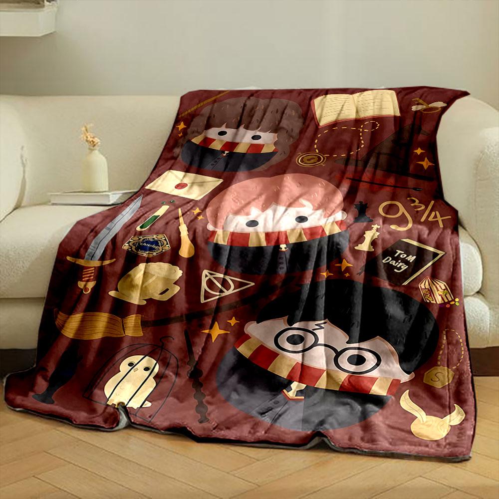 Harry Potter Characters Pattern Blanket bedroom Blanket for Livingroom Couch lunch break Soft throw for Friend's festival Gift