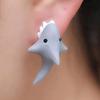 Cute Alloy Ear Studs Suitable for Women and Girls 3D Shark/Dinosaur/Whale Animal Cartoon Biting Ear Stud Earrings