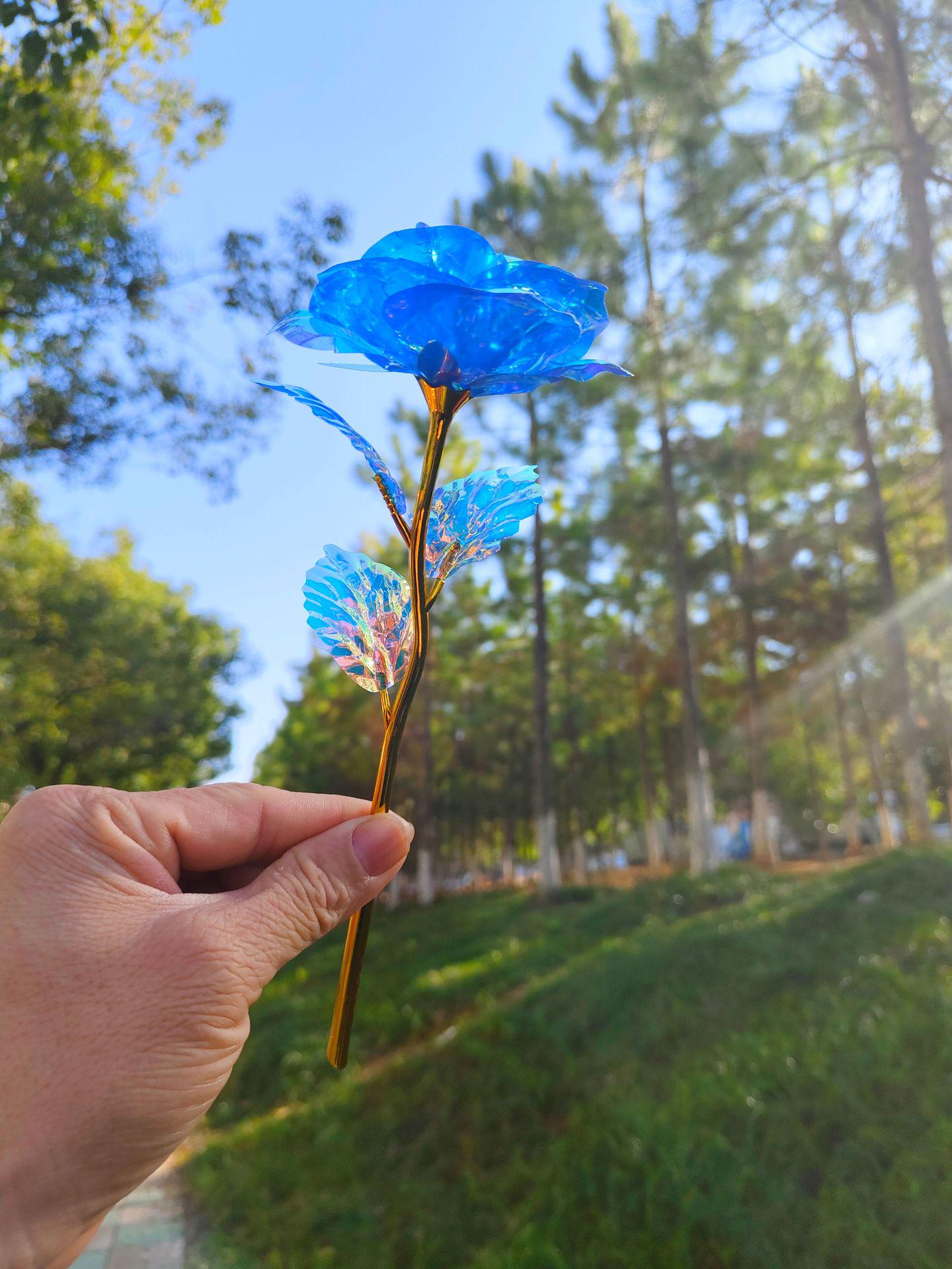 

Colorful Glare Gold Foil Rose Flower - Perfect Holiday Gift for Christmas and Valentine s Day