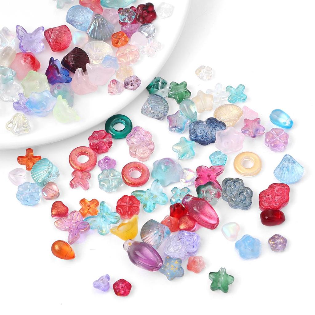 20 ks skleněných korálků skořápka květinové geometrické kouzlo pro DIY náhrdelník náramek náušnice příslušenství pro výrobu šperků