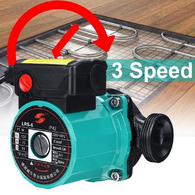 3-Speed Central Heating Circulator Mute Boiler F Class Insulation IP42 Protection Cast 220V Hot Water Circulating Pump