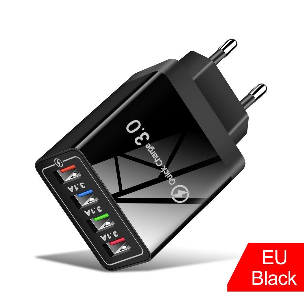 PD33W GaN QC3.0 Multi-Port Fast Charger, European Standard, 9V/12V Compatibility.