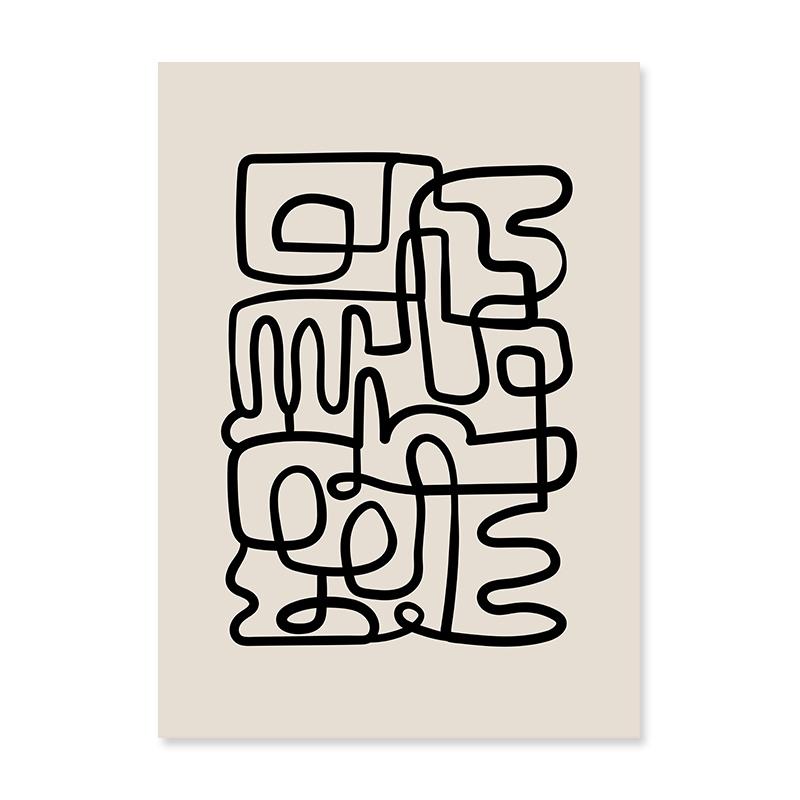 Boho Matisse Poster Beige Black Abstract Line Art Canvas Paintings Wall Print Pictures Bedroom Living Room Interior Home Decor