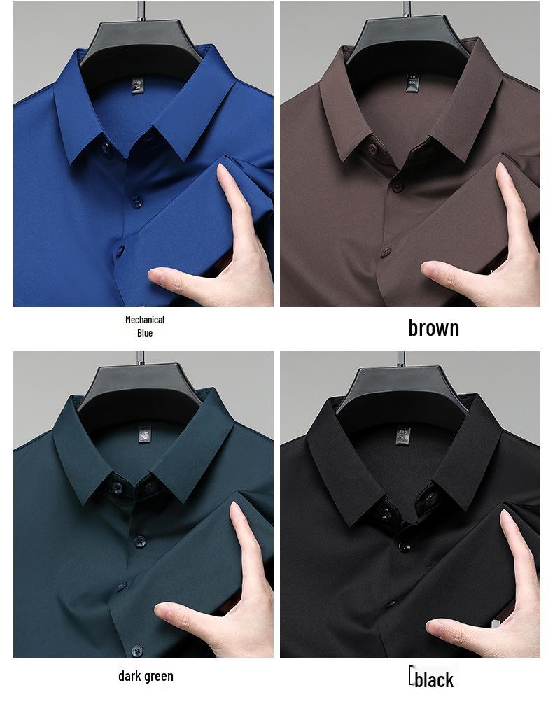 Men's Summer Ice Silk Non-Iron Short-Sleeve Business Shirt