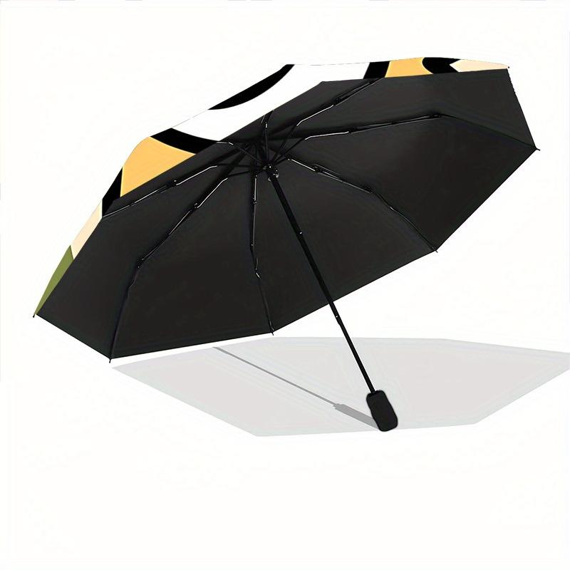 1pc Flower Happy Automatic Open/close, Heavy-Duty Iron Frame & 8-Rib Structure, Compact Folding Umbrella for Women/Men, All-Season Travel, Halloween a