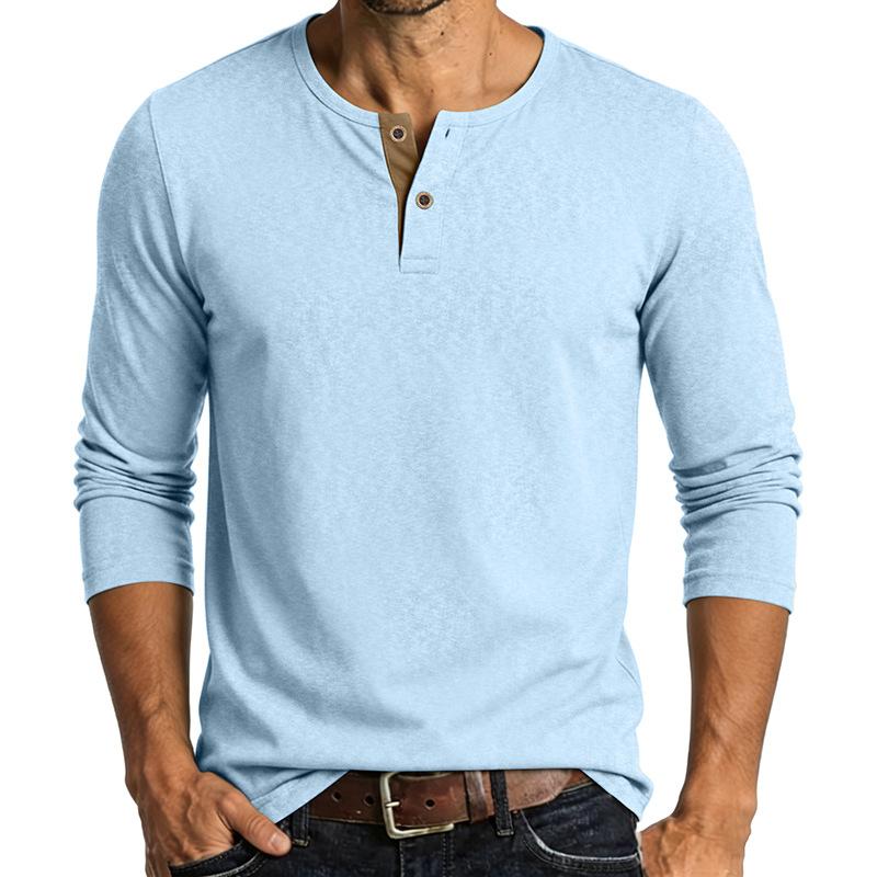 Men Long Sleeve Henley Shirt Casual Buttoned Base Layer Top Lightweight Comfortable Fit Soft Fabric