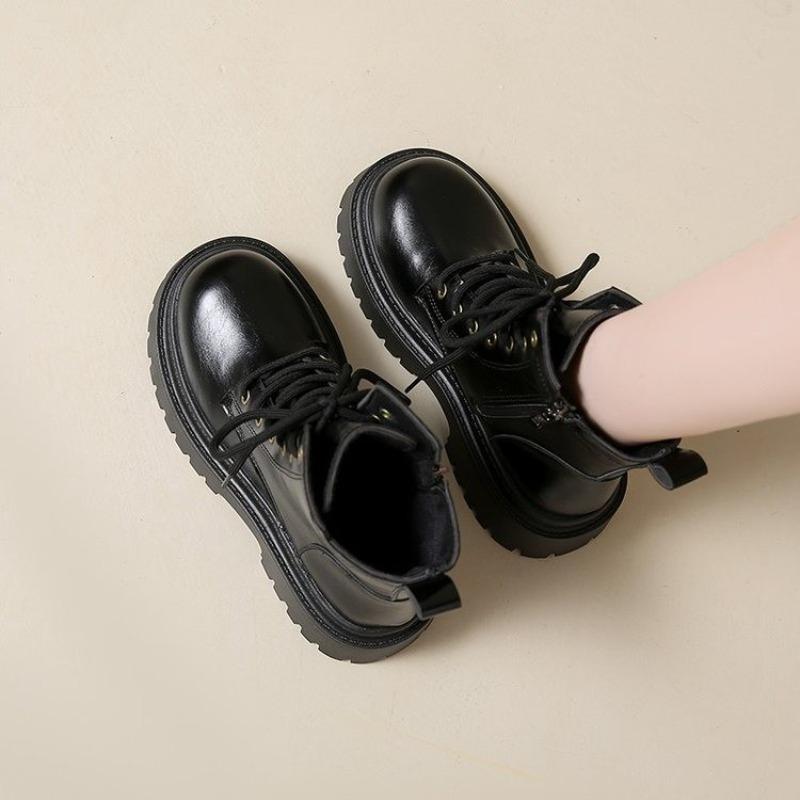 Small Man Heightened Platform Martin Boots Women's Autumn New Lace-up Retro Versatile Short Boots