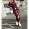 BITCED Women's Fashion Autumn Winter Solid Color Print O-Neck Long Sleeve Casual Dresses
