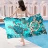 Toalla y Esterilla de Playa de Microfibra Extra Grande, Estampado de Tortuga Marina Turquesa, Súper Absorbente de Secado Rápido para Piscina, Yoga, Camping, Viajes