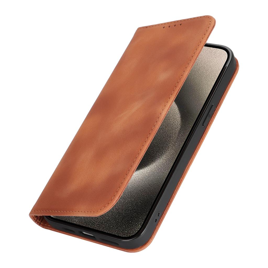 For iPhone 14 Pro Max Stand Case Magnetic Closure Skin Touch Leather Flip Phone Cover with Wallet
