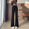 Spring Autumn Plus Size 3XL 4XL Sweatpants Jogger Women Wide Leg Pants High Waist Solid Elastic Bottom Slit Woman Pant Loose Long Trousers