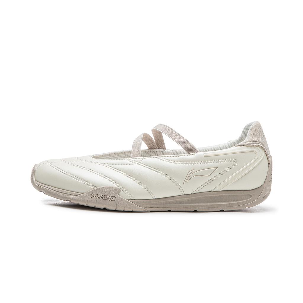 Li Ning Film Ballet Slip Resistant, Abrasion Resistant, Lightweight Low top Casual Shoes Women's Ecru AGLW072-2