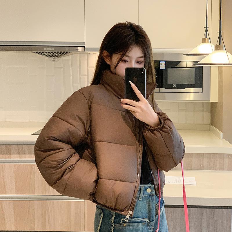 Women's short cotton-padded jacket winter new European and American small stand-up collar down cotton-padded jacket women's thickened