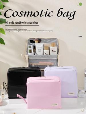 Bolsa de Maquiagem de Viagem Premium de Grande Capacidade com Armazenamento Particionado