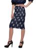Moomaya Poly Spandex Skirt Printed Pencil Skirt Plus Size Summer Wear