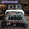 Linkin Park Customized Name Text Bedding Set, 1 Duvet Cover & 2 Pillowcases Personalized Bedroom Gift