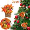 Wooden Mini Artificial Hanging 2D Flower Basket Pine Branch Pinecone Xmas Tree Ornament Christmas Pendant Decoration 2024
