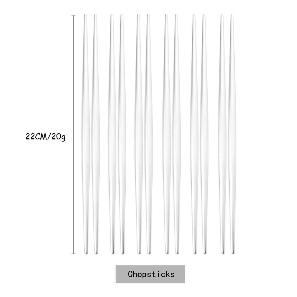 6Pairs 304 Stainless Steel Round Chopsticks Chinese Stylish Light Weight Chopsticks Metal Chopsticks for Sushi Food Sticks Kitchen Tool