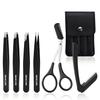 4/6pcs Stainless Steel Precision Tweezers Scissors Suitable for Eyebrow Trimming Facial Hair Removal Travel-Friendly
