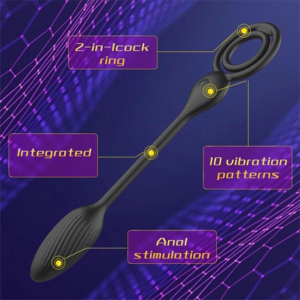 Anal Vibrator for Men Male Delay Ejaculation Ring Buttplug Wireless Prostate Stimulator Massager Cock Rings Sex Toy for Couples