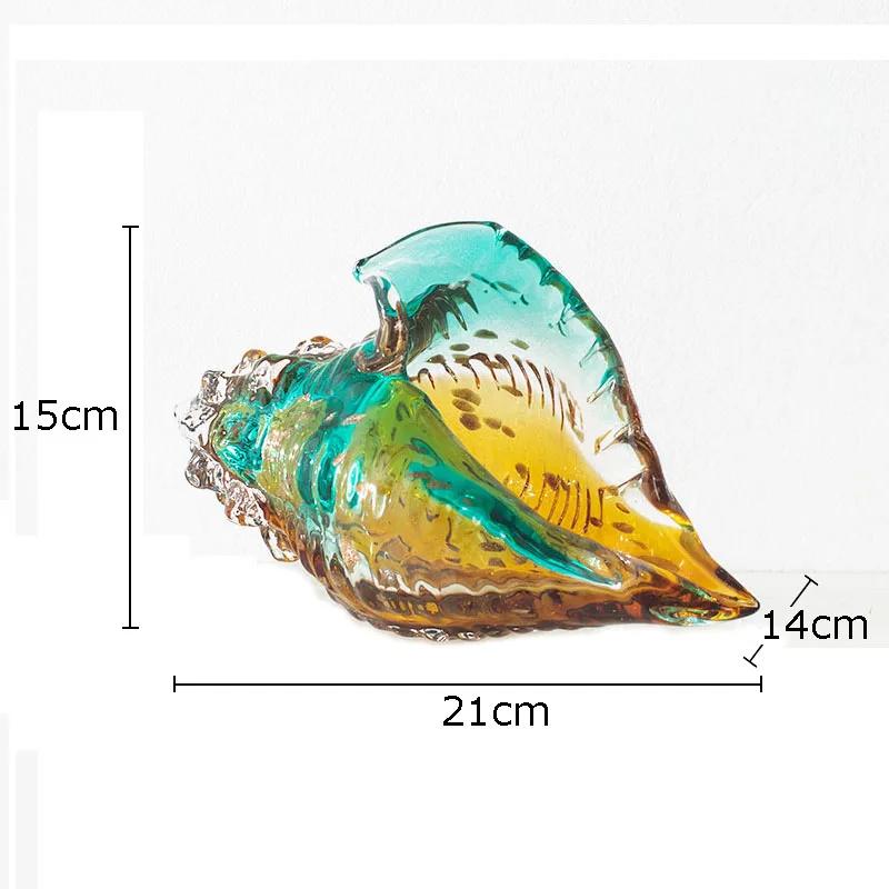 

Transparent Glass Conch Colorful Shell Statue Modern Design Sculpture Crafts Aesthetic Decoration Ornaments Decorative Figurines