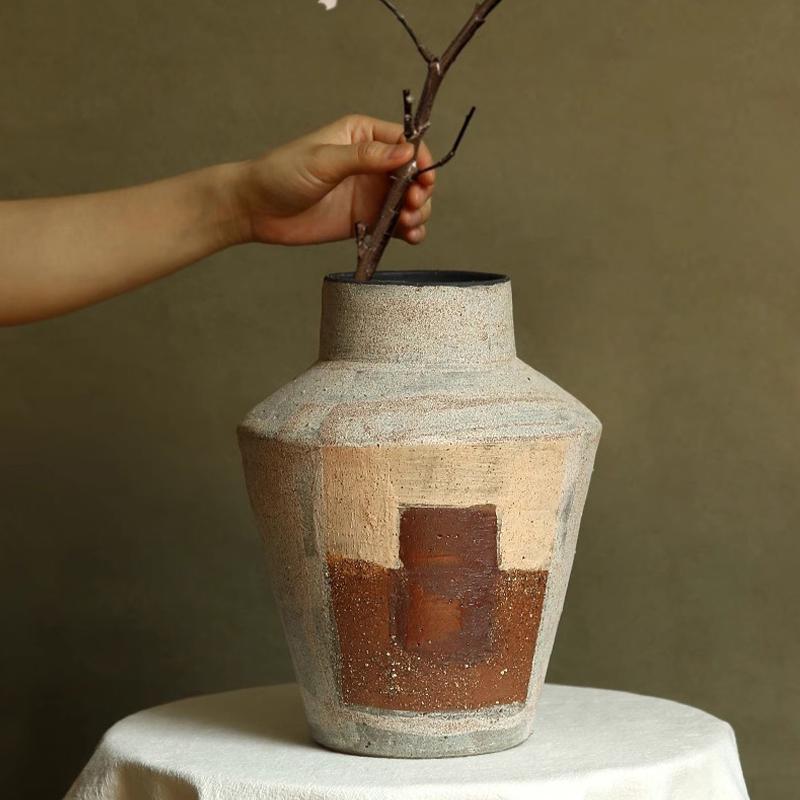 Chinesische Zen-Keramikvase - Retro Blumendekoration für Wohnzimmer