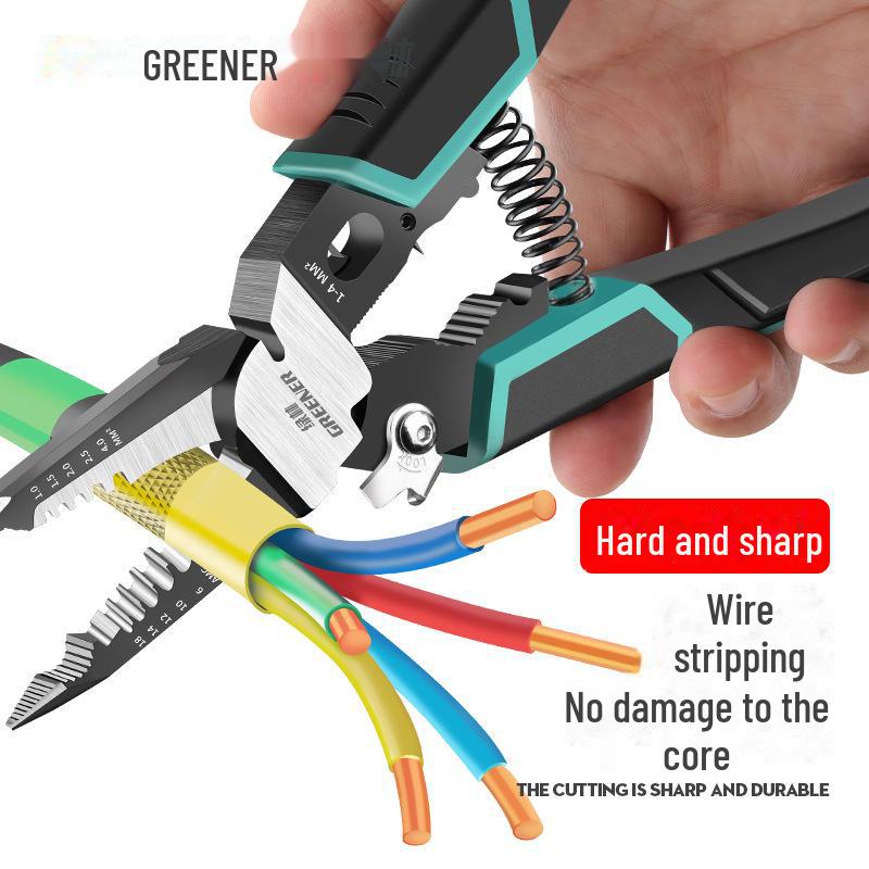Green Forest 9-in-1 Multi-Function Wire Stripping and Cutting Pliers for Electricians