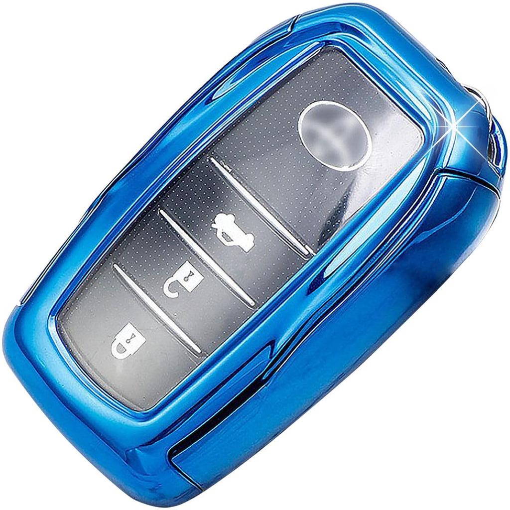 [anddat] Toyota Smart Key Case Key Cover Toyota Key Holder Yaris Noah Voxy Aqua Sienta, Blue