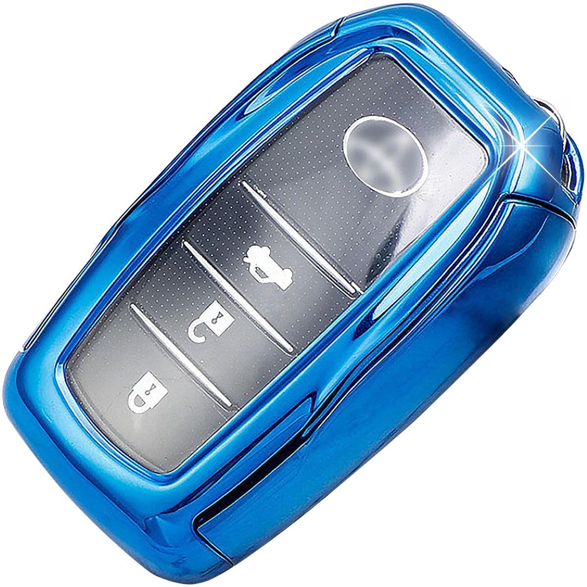 

[anddat] Toyota Smart Key Case Key Cover Toyota Key Holder Yaris Noah Voxy Aqua Sienta, blue Toyota compatible vehicles синий