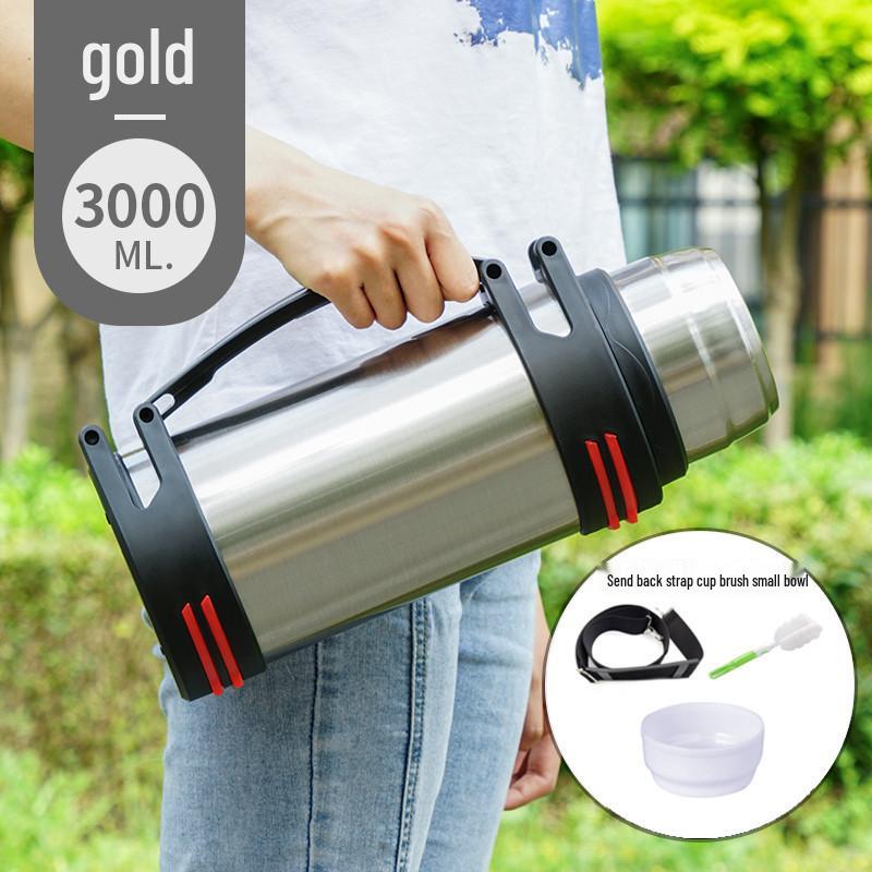 Großes, stoßfestes Edelstahl-Thermos für den Außenbereich, Auto, Zuhause und Baustelle - Tragbar für Männer und Frauen