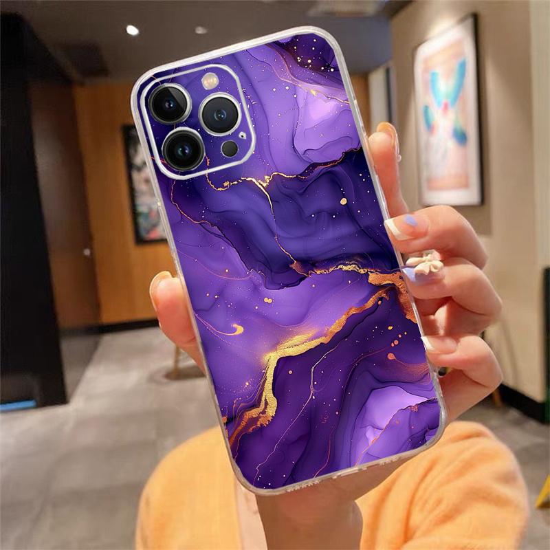 Phone Case Carcasa Funda For iPhone 16 15 13 14 11 12 Pro Max 16 14 12 13 Pro 15 Plus 16E Marble Case