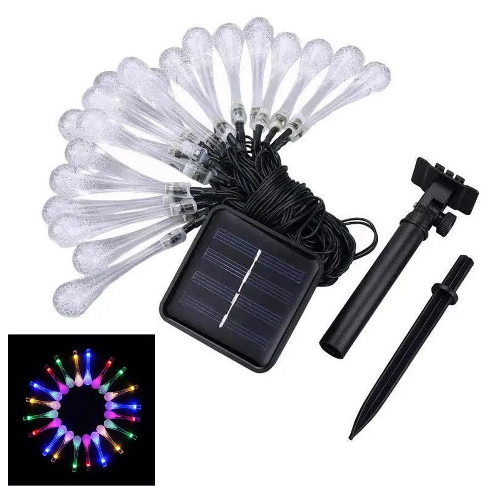 Water Drop LED Solar String Lights Waterproof Xmas Tree Lights  Home