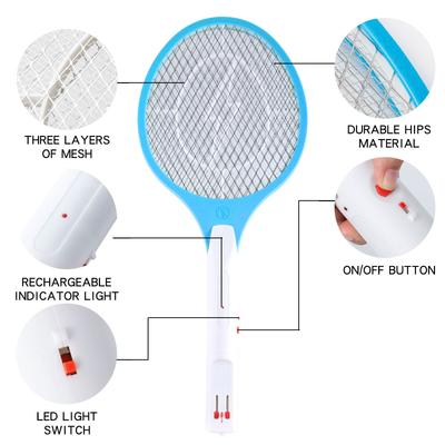 Bug Zapper Electric Fly Swatter Zap Mosquito Indoor Outdoor Rechargeable Zapping Racket for Pest Safety Mesh Racket
