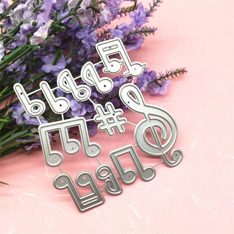 Musikalisk symbol Metal Cutting Dies för Scrapbooking Prägling Stencils Card Making Craft Decor