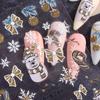 DIY Nail Charms Christmas Nail Stickers Manicure Ornaments Christmas Nail Decals 5D Relief   Lady