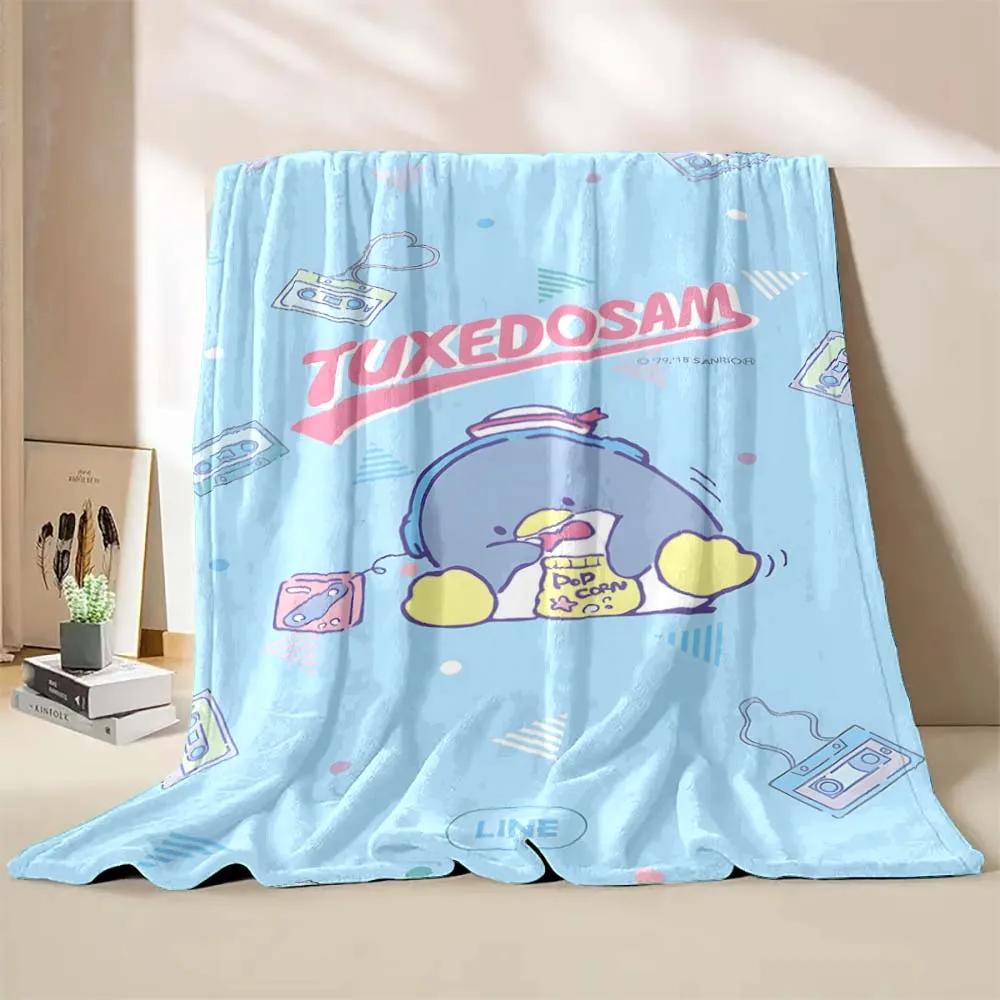 Cartoon Penguin Tuxedo Sam Blanket Soft Fluffy Children Adults Plush Summer Quilt Girl Bedspread Throw Blanket for Sofa Bed