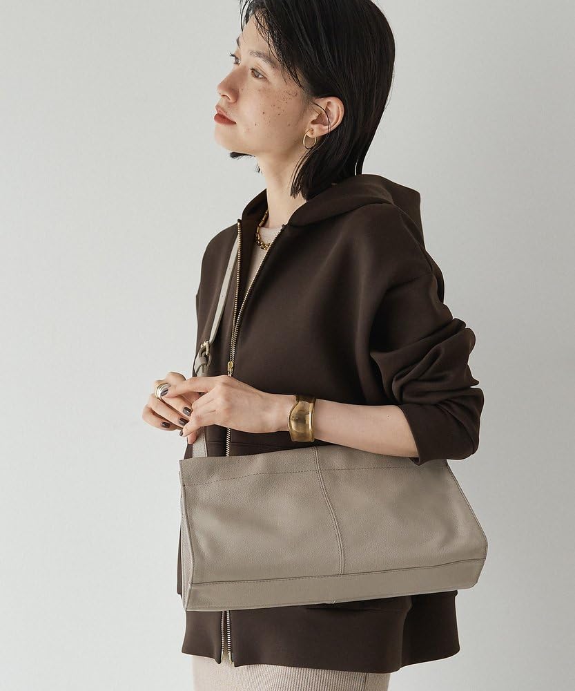 Russet Leather Horizontal Shoulder Bag RUZ1052222A0002 Free Size Greige