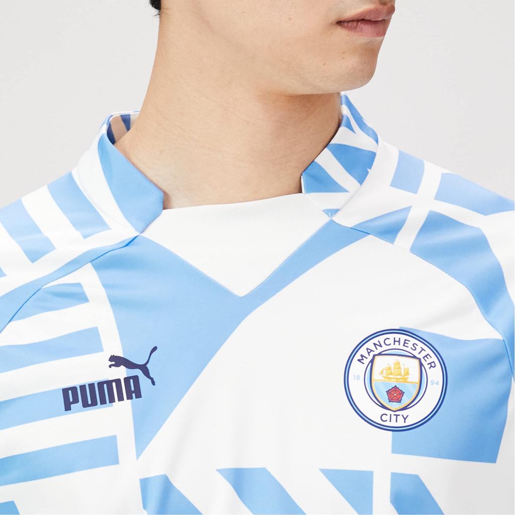 Puma Mcfc Loose Fit Graphic Print Crew Neck Raglan Long Sleeve Workout Shirt Men tops 767779-07