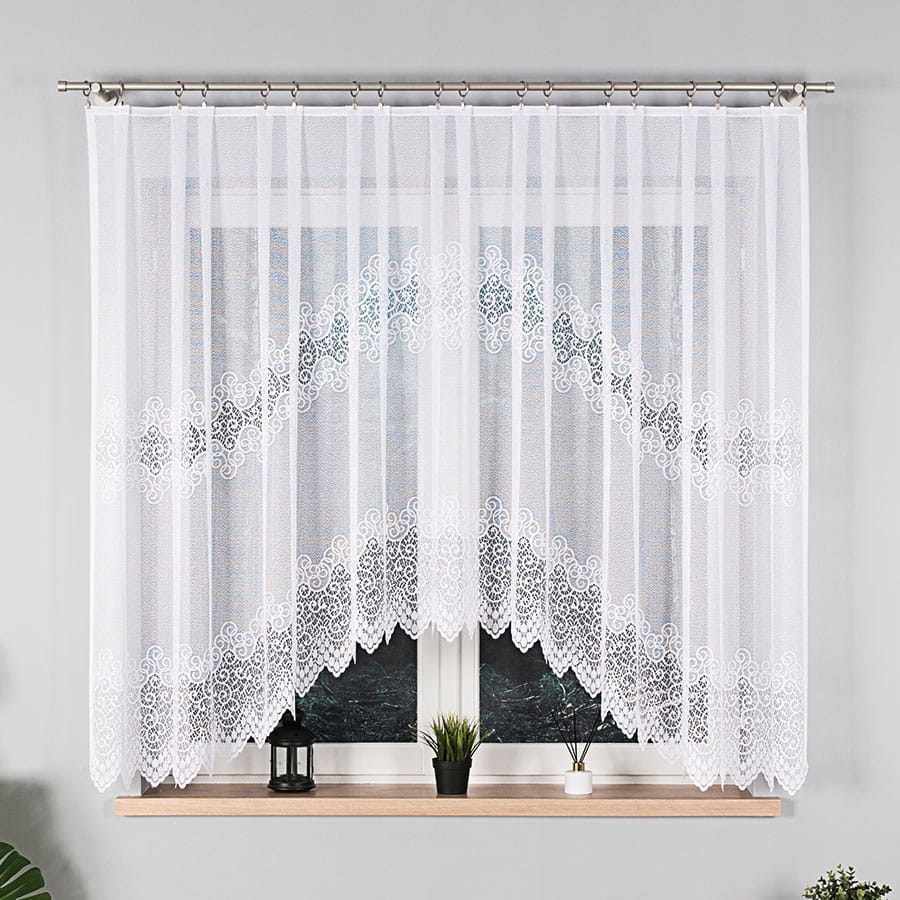 Ready-made Jacquard Curtain Violetta 400x160cm White