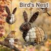 Handmade Fiber Bird Nest Rabbit Shape Warm Bird House Reusable Plush Hanging Cage For Hummingbird Pet Parrot Squirrel