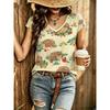 Womens V-Neck Short Sleeve Loose T-Shirt With Colorful Polka Dot Print Casual Oversized Top Daily Wear