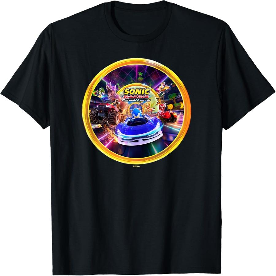 Футболка Sonic the Hedgehog Sonic Racing CrossWorlds Key Art XXXXXL чёрный