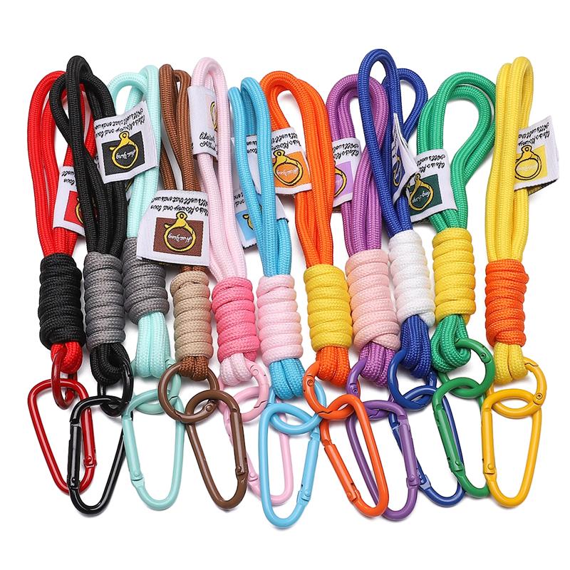 1 Piece Fashion Colorful Braided Lanyard Keychain Anti-Lost Knot Nylon Rope Keyring For Car Backpack Pendant Jewelry Accessories