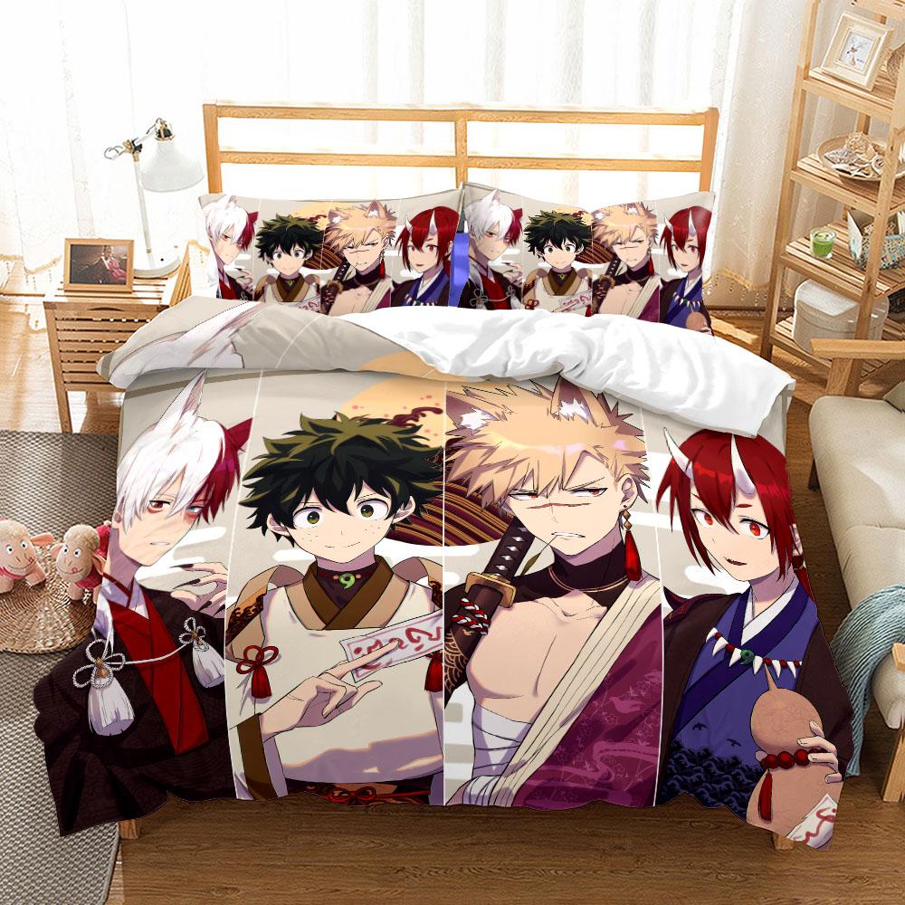Deku Hero Academia Duvet Cover Set EU Single Double King US Twin Full Queen Size  Bed Linen Set