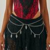 Creative Halloween Sliver Color Spider Web Bat Tassel Pendant Multi-layer Chain Waist Chain for Women Sexy Body Chain Jewelry