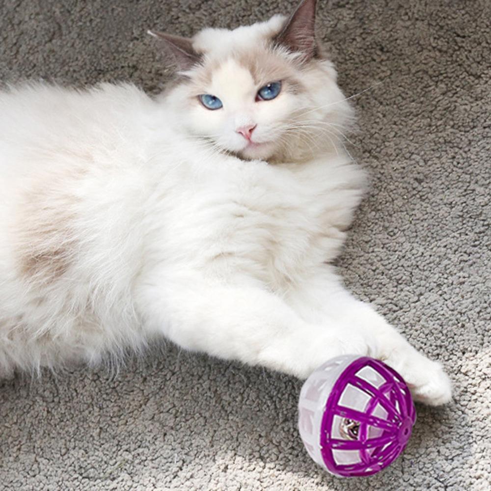 Fun 3.8cm PET Plastic With Bells Interactive Throw Ball Training Tools Pet Supplies Cat Toys