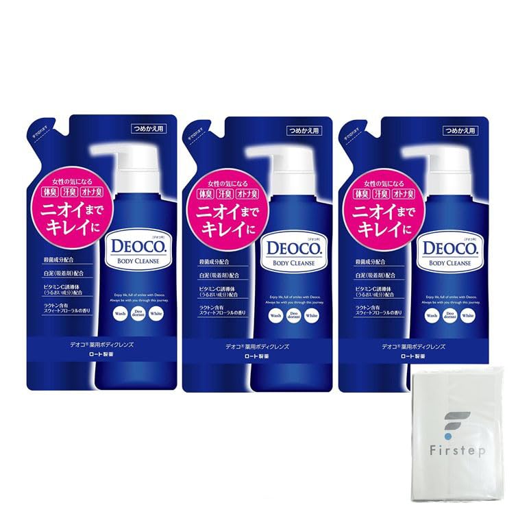 

Дезодорант для тела DEOCO Medicated Body Cleanse Refill 250 мл Набор из 3 сменных блоков мыла для тела со сладким цветочным ароматом [квази-лекарство]
