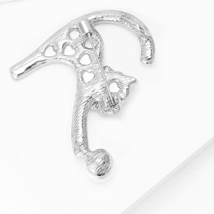 Elegant Shell Cats Brooch Versatile Clothing Pin with Rhinestones and Pearls Stylish Outfit Enhancer Accessories