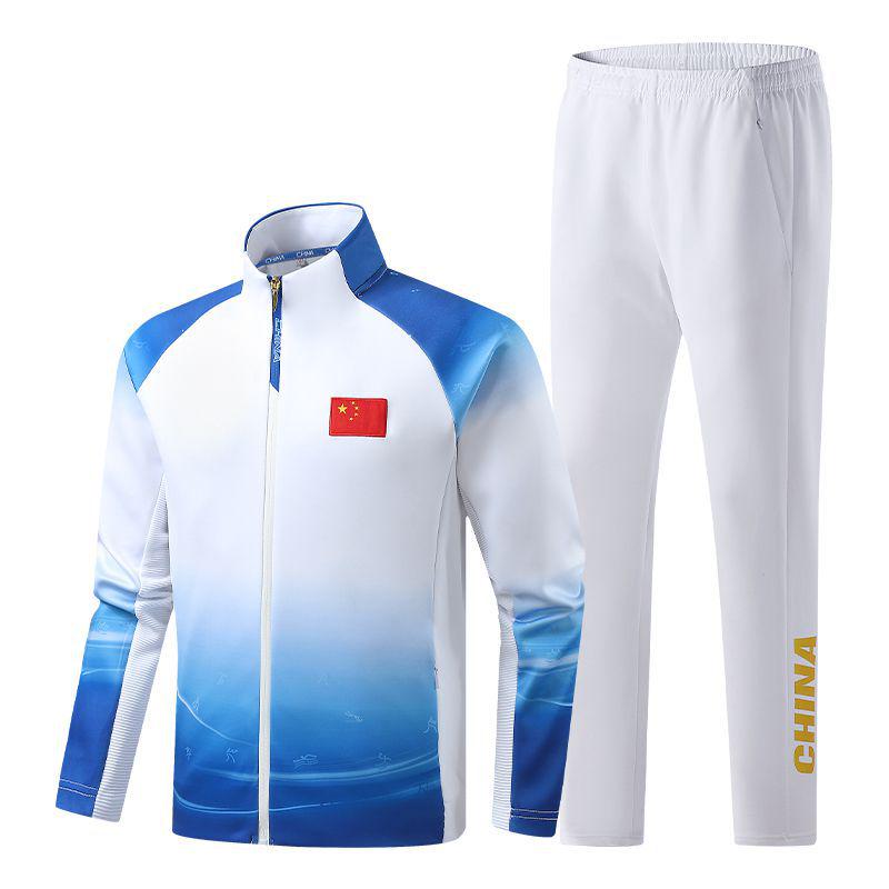 Chinese National Team Autumn/Winter Training Suit Set for Athletes and Coaches 5XL синий/белый