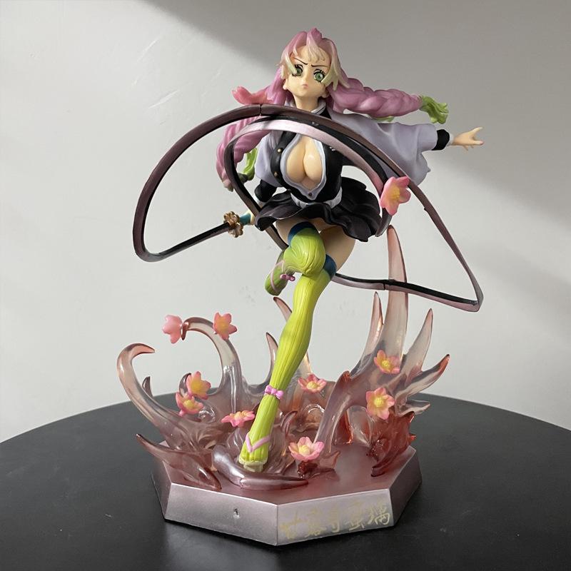 Demon Slayer GK Mini Figure - Jiyu Miya - Love Column Ganluji Temple - Scene Statue - Anime Collectible Model - Birthday Gift
